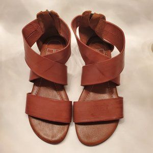 Pops by Versilia flat sandals leather camel 37